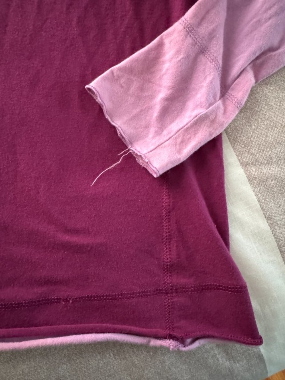 EUC Nike Burgundy Pink Layered Long Sleeve Top Sz S - Picture 6 of 8